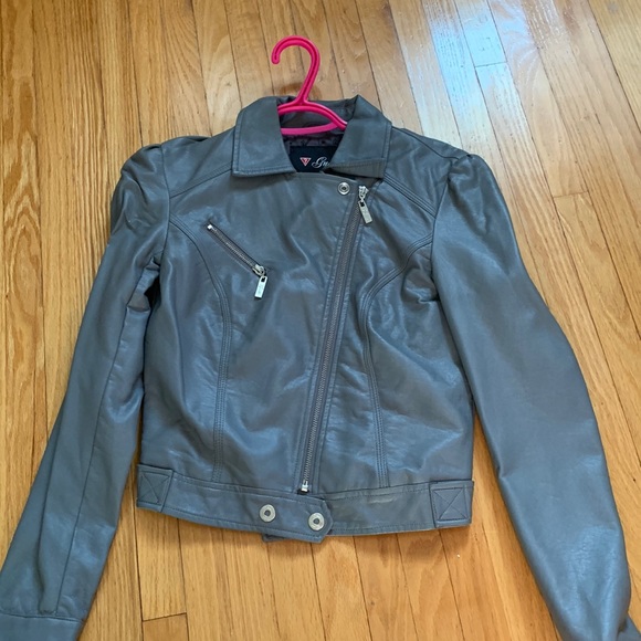 Guess tight fitted leather cropped jacket - Picture 1 of 5